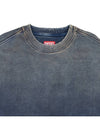 D Krib Ne Vintage Look Track Denim Sweatshirt Medium Blue - DIESEL - BALAAN 4