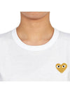 Women's Small Gold Heart Logo Short Sleeve T-Shirt P1 T215 4 White - COMME DES GARCONS PLAY - BALAAN 6