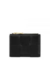 Cassette Zipper Bifold Half Wallet Black - BOTTEGA VENETA - BALAAN 2