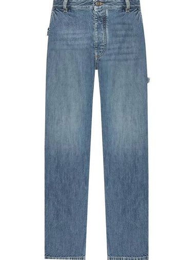 Cotton Straight Jeans Blue - BOTTEGA VENETA - BALAAN 1