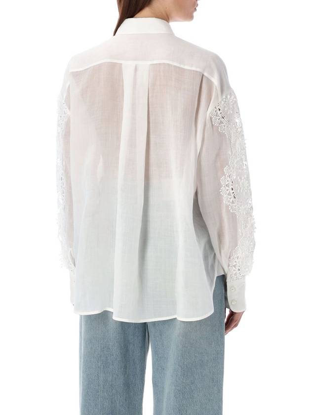 Halliday lace flower long sleeve shirt 9804TSS241_IVO - ZIMMERMANN - BALAAN 3