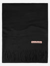 Logo Wool Fringe Scarf Black - ACNE STUDIOS - BALAAN 2