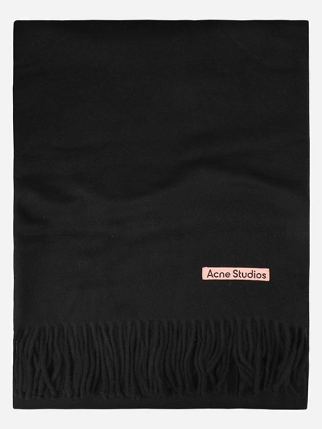 Logo Wool Fringe Scarf Black - ACNE STUDIOS - BALAAN 2