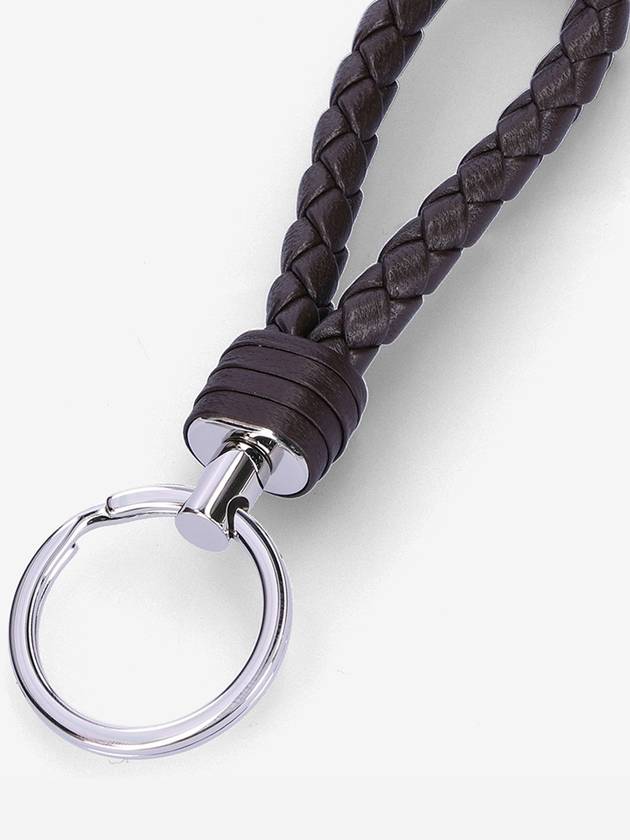 Intrecciato Leather Key Holder Espresso - BOTTEGA VENETA - BALAAN 3