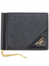 Saffiano Card Wallet Money Clip Black 2MN001 QME F0632 - PRADA - BALAAN 2