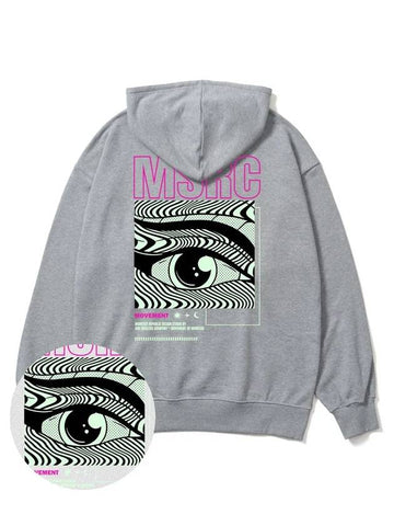 Of the Eye Vivid Pink Overfit Hoodie Gray - MONSTER REPUBLIC - BALAAN 1