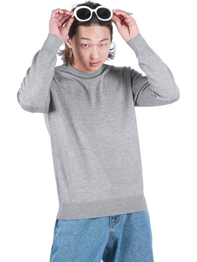 Men's Soft Crew Neck Knit Top Gray - C WEAR BY THE GENIUS - BALAAN 2