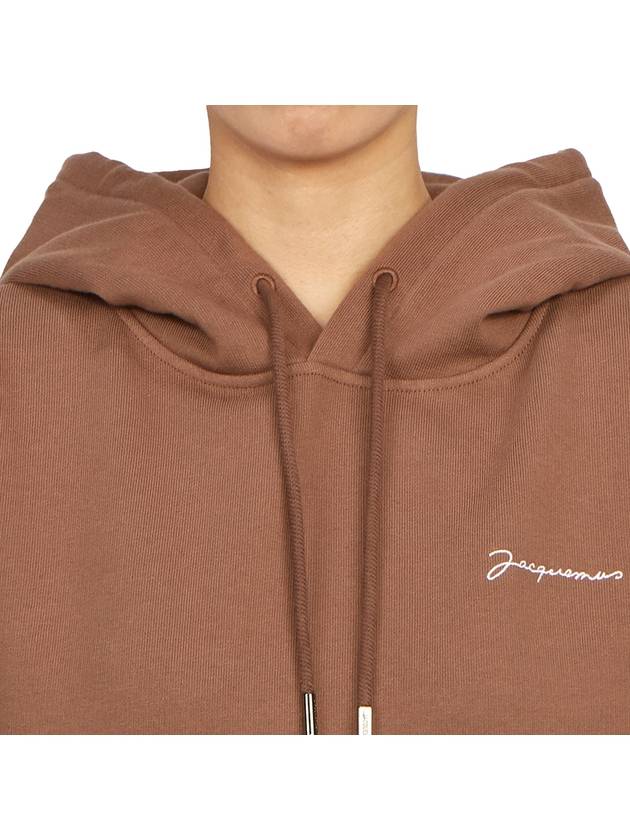 Le Brode Logo Cotton Hoodie Brown - JACQUEMUS - BALAAN 7