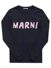 Logo Long Sleeve T-Shirt Navy - MARNI - BALAAN 2