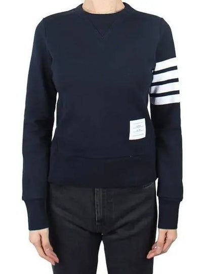 Engineered 4 Bar Stripe Loopback Jersey Knit Crewneck Sweatshirt Navy - THOM BROWNE - BALAAN 2