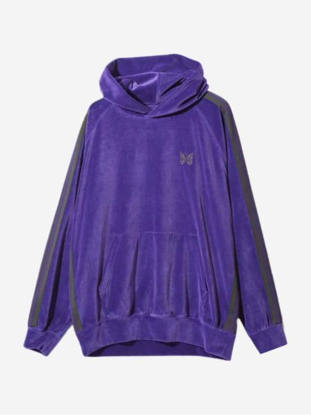 C PE Velour Track Hoodie Purple - NEEDLES - BALAAN 1