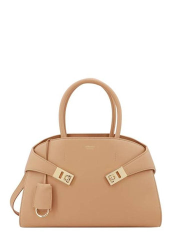 Hug Small Tote Bag Beige - SALVATORE FERRAGAMO - BALAAN 1