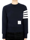 Engineered 4 Bar Stripe Loopback Jersey Knit Crewneck Sweatshirt Navy - THOM BROWNE - BALAAN 3