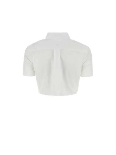 Logo embroidered cotton crop shirt MK1829SOOO10RG F0009 - MIU MIU - BALAAN 2