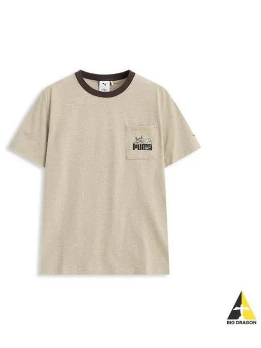 Noah short sleeve pocket t shirt beige 623866 90 - PUMA - BALAAN 1