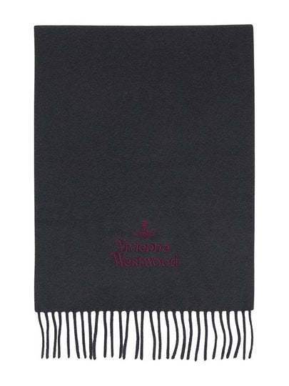 Logo Wool Fringe Muffler Grey - VIVIENNE WESTWOOD - BALAAN 2