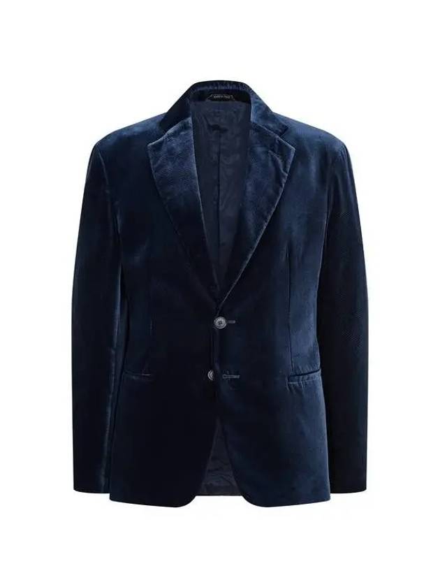 Men s Honeycomb Pattern Velor Jacket Dark Indigo 271801 - GIORGIO ARMANI - BALAAN 1