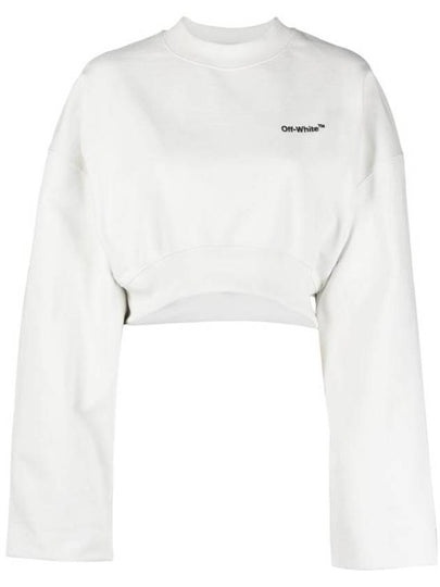 Logo Cropped Sweatshirt White - OFF WHITE - BALAAN 2