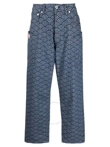 Kenzo Geometric-Pattern Denim Pants, Waist Size 29