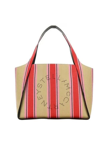 embroided logo raffia shopping tote bag - STELLA MCCARTNEY - BALAAN 1