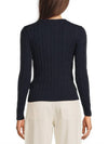 Embroidered Logo Pony Cable Knit Top Navy - POLO RALPH LAUREN - BALAAN 4