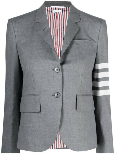 Plain Weave Suiting Classic 4 Bar Jacket Medium Grey - THOM BROWNE - BALAAN 2