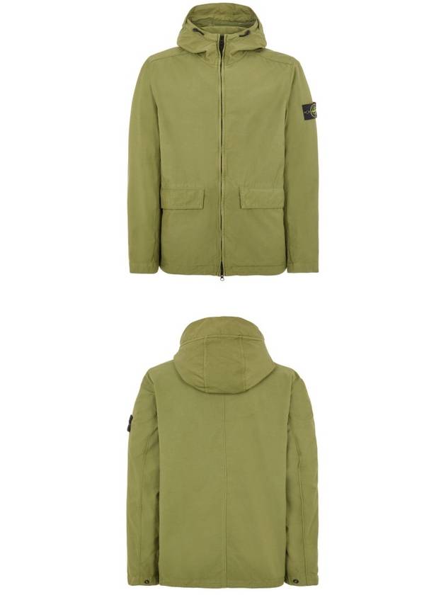 Batavia Garment Dyed Nylon Cotton Hooded Jacket Green - STONE ISLAND - BALAAN 5