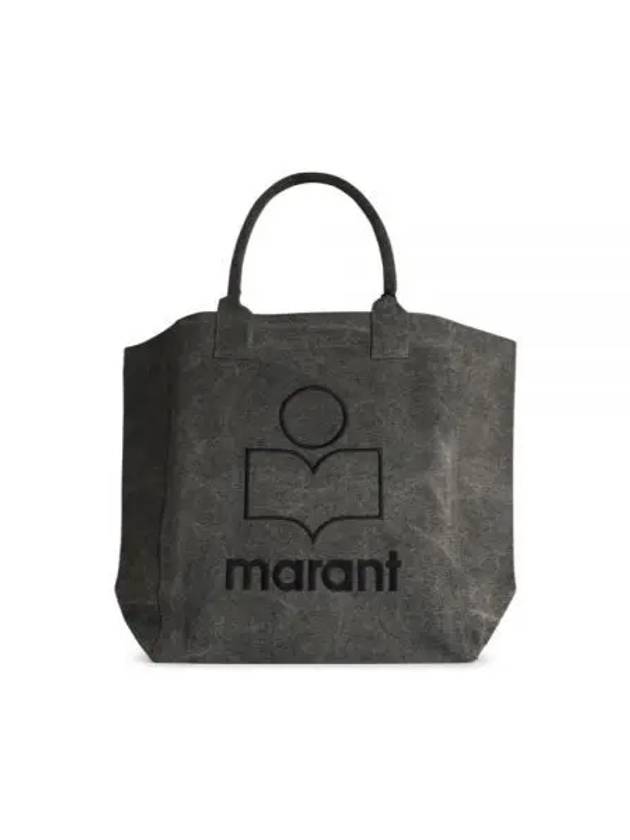 Yenky Logo Washed Cotton Tote Bag Grey - ISABEL MARANT - BALAAN 2