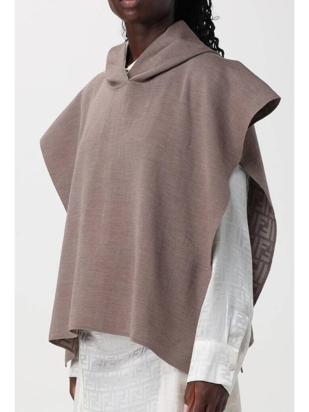 Wool Poncho Dove Grey - FENDI - BALAAN 2