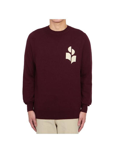 Evans Logo Crew Neck Knit Top Dark Plum - ISABEL MARANT - BALAAN 1