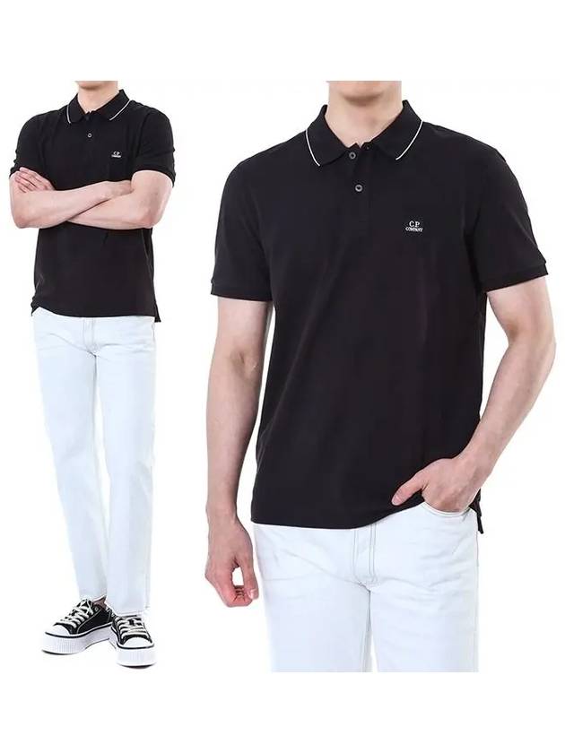 Embroidery Logo Polo Shirt Black - CP COMPANY - BALAAN 3