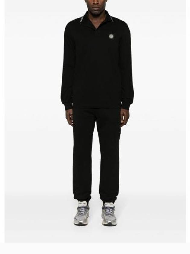 Cotton Fleece Cargo Truck Pants Black - STONE ISLAND - BALAAN 6