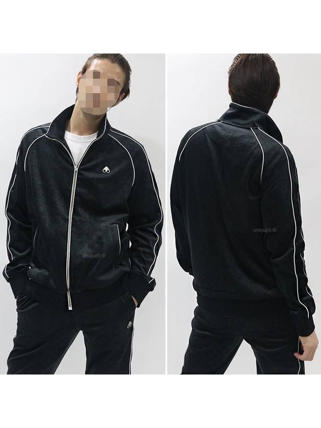 Men's Monogram Rucker Logo Zip-Up Track Jacket Black - MOOSE KNUCKLES - BALAAN 2