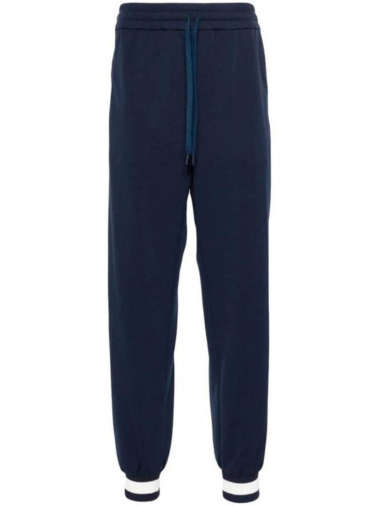 Logo Stripe Print Jogging Track Pants Midnight Blue - GUCCI - BALAAN 1