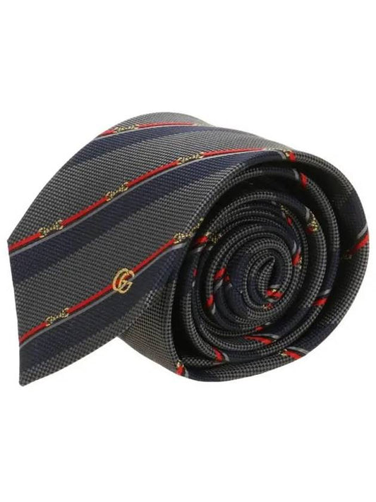 Horsebit Jacquard Silk Tie Dark Green Red - GUCCI - BALAAN 2