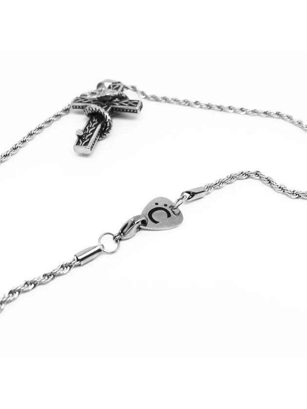 Men's Clef Cross Relic No.7 Pendant Chain Necklace Silver - BASSCLEF - BALAAN 5