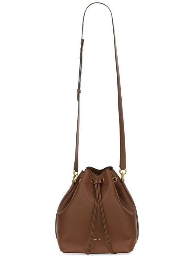 Logo Leather Bucket Bag Brown - BALLY - BALAAN 3