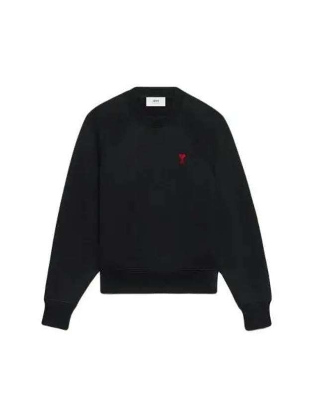 Small Heart Logo Sweatshirt Black - AMI - BALAAN 2