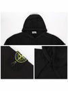 Logo Patch Brushed Cotton Hoodie Black - STONE ISLAND - BALAAN 6