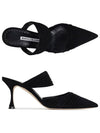 Black CIRCEAMU 70 Suede Mule 423 1672 0002 BLCK - MANOLO BLAHNIK - BALAAN 1