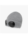 Goggle Detail Ribbed Beanie Grey - CP COMPANY - BALAAN 4