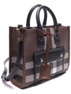 Checked Freya Leather Mini Tote Bag Brown - BURBERRY - BALAAN 4