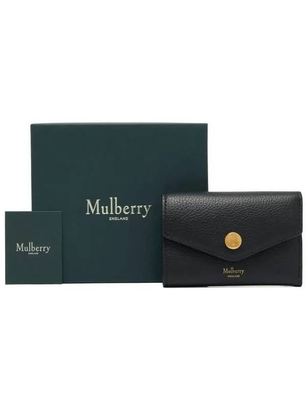 Folded Grain Leather Multi Card Wallet Black - MULBERRY - BALAAN 4