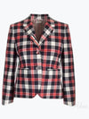 Tartan Twill High Armhole Sports Jacket Red - THOM BROWNE - BALAAN 2