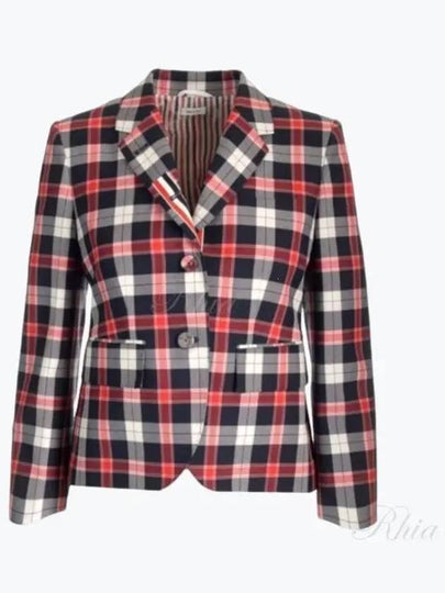 Tartan Twill High Armhole Sports Jacket Red - THOM BROWNE - BALAAN 2