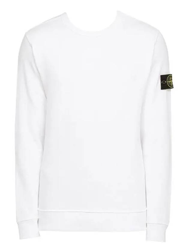 Brushed Cotton Fleece Garment Dyed Crewneck Sweatshirt White - STONE ISLAND - BALAAN 2