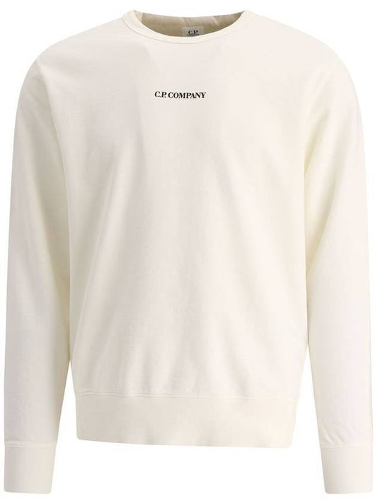 Small Logo Sweatshirt White - CP COMPANY - BALAAN.