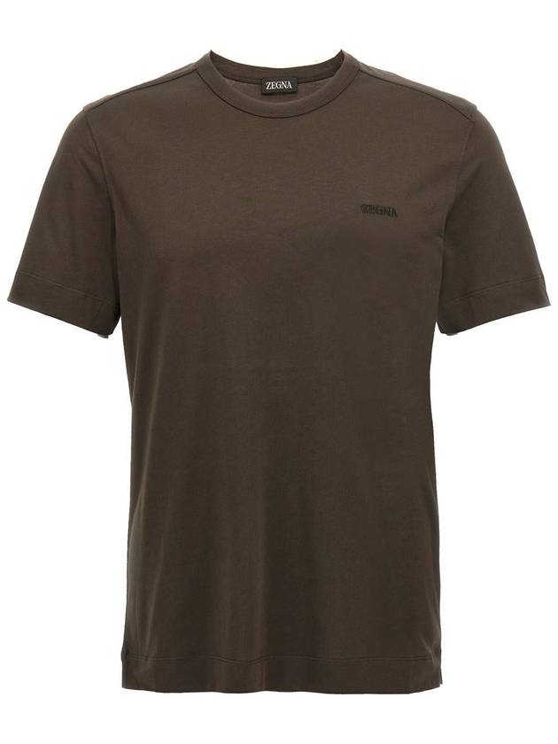 Zegna Logo Embroidery T-Shirt - ERMENEGILDO ZEGNA - BALAAN 1