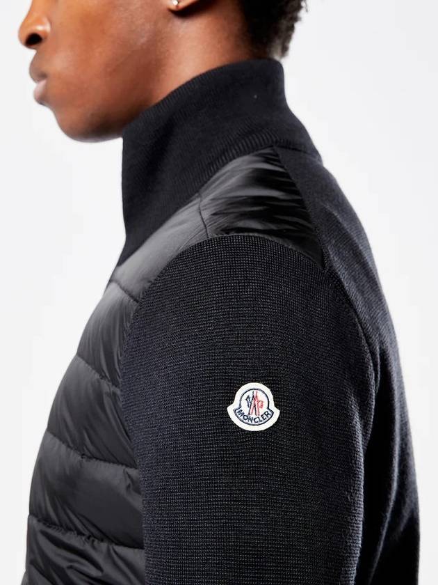 Padded Wool Zip-up Jacket Navy Blue - MONCLER - BALAAN 7