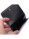 Logo Tri-Fold Leather Half Wallet Black - BALENCIAGA - BALAAN 7